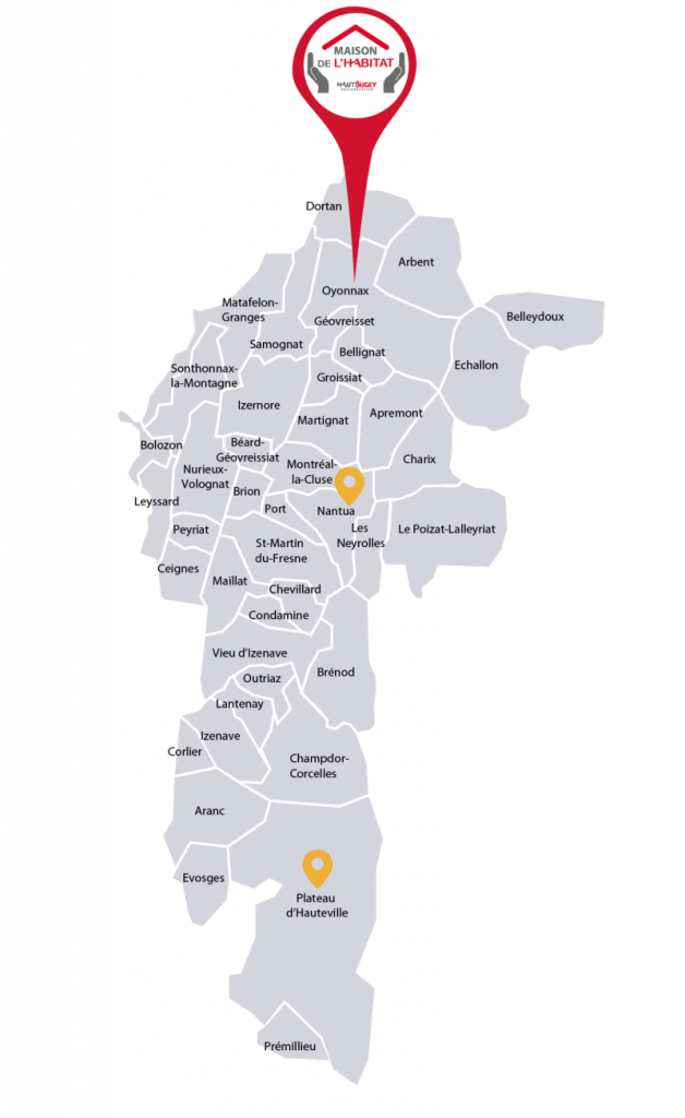 Carte des sites de la maison de l'habitat
