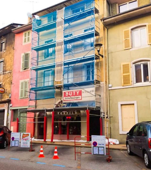 Opération façades Nantua rue du Collège - travaux